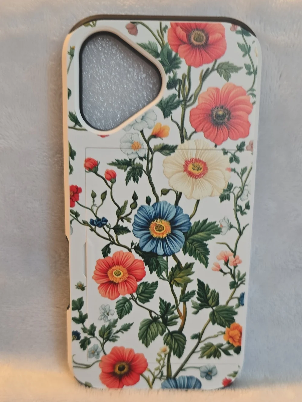 Floral Wallet Phone Case with Card Holder Stand Iphone 17 Botanical Wildflower